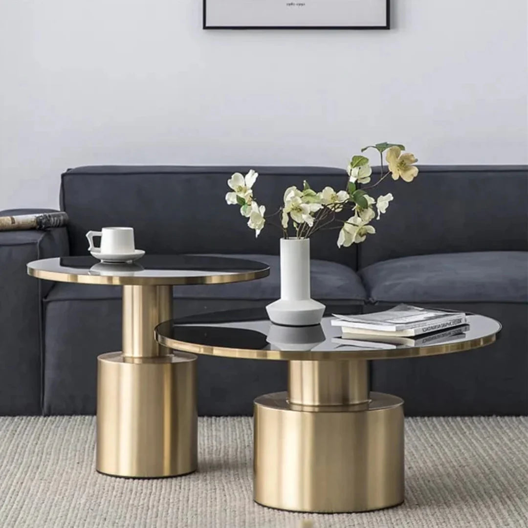 Luxurious Side Table Set for Home With Chrome Finish| SST-