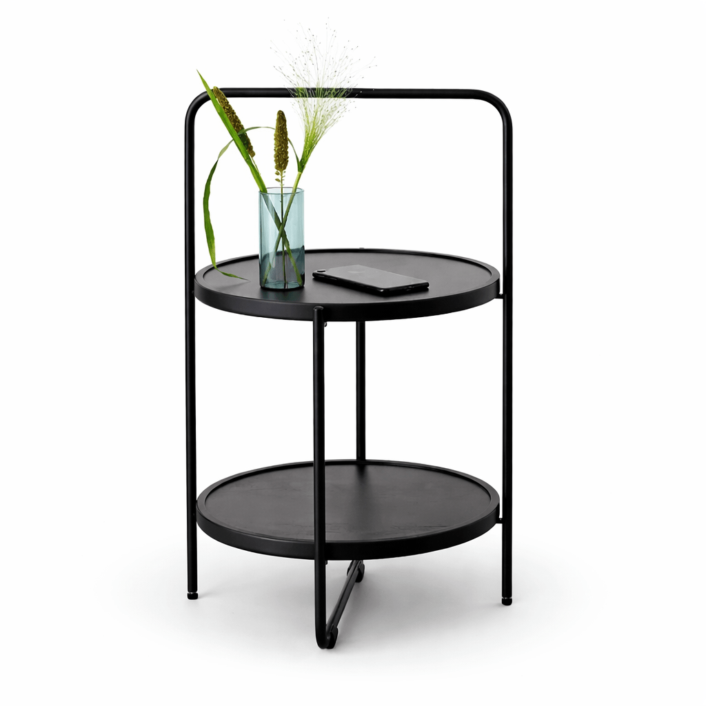 2 - TIER ROUND METAL END SIDE TABLE, SIMPLISTIC SOFA TABLE, MODERN TRAY - Dhanaks Decor Table Dhanaks Decor 2 - TIER ROUND METAL END SIDE TABLE, SIMPLISTIC SOFA TABLE, MODERN TRAY