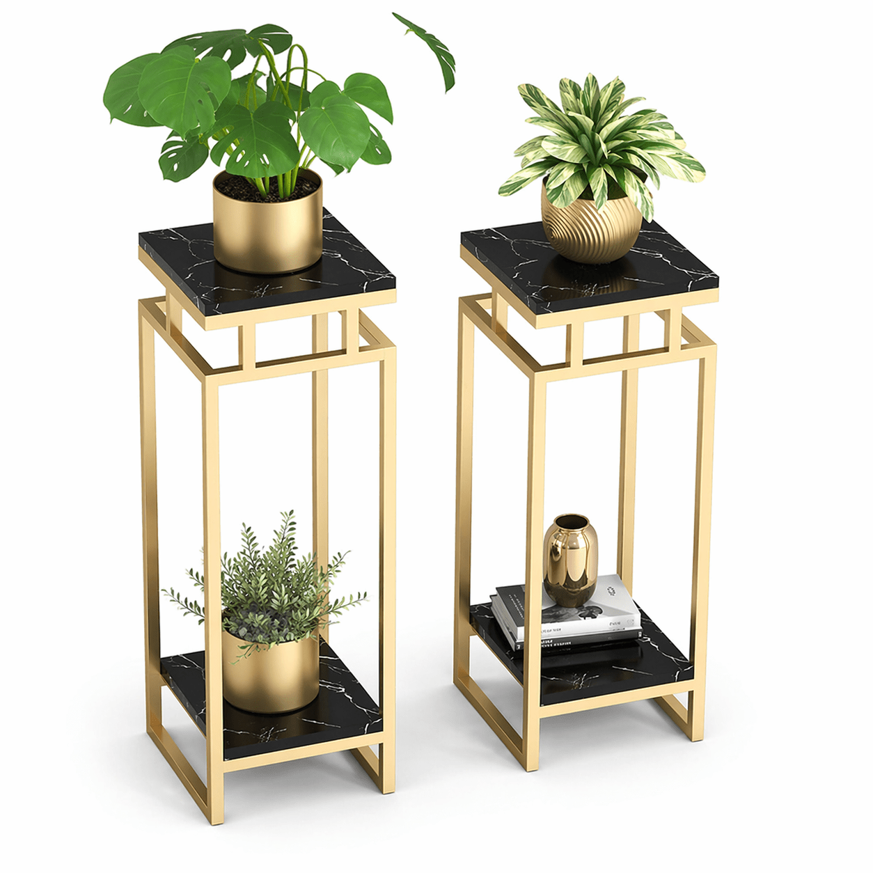 2.P High - end luxury simple floor golden flower stand - Dhanaks Decor Plant Stand Dhanaks Decor 2.P High - end luxury simple floor golden flower stand