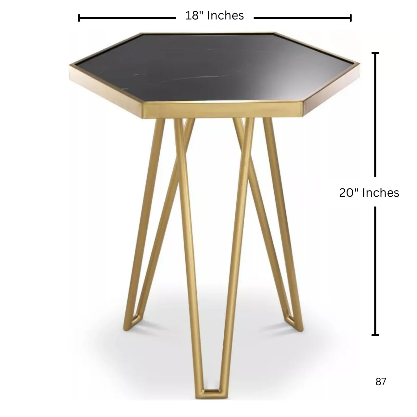 Luxury Side Table in Black Mdf | MST-0226