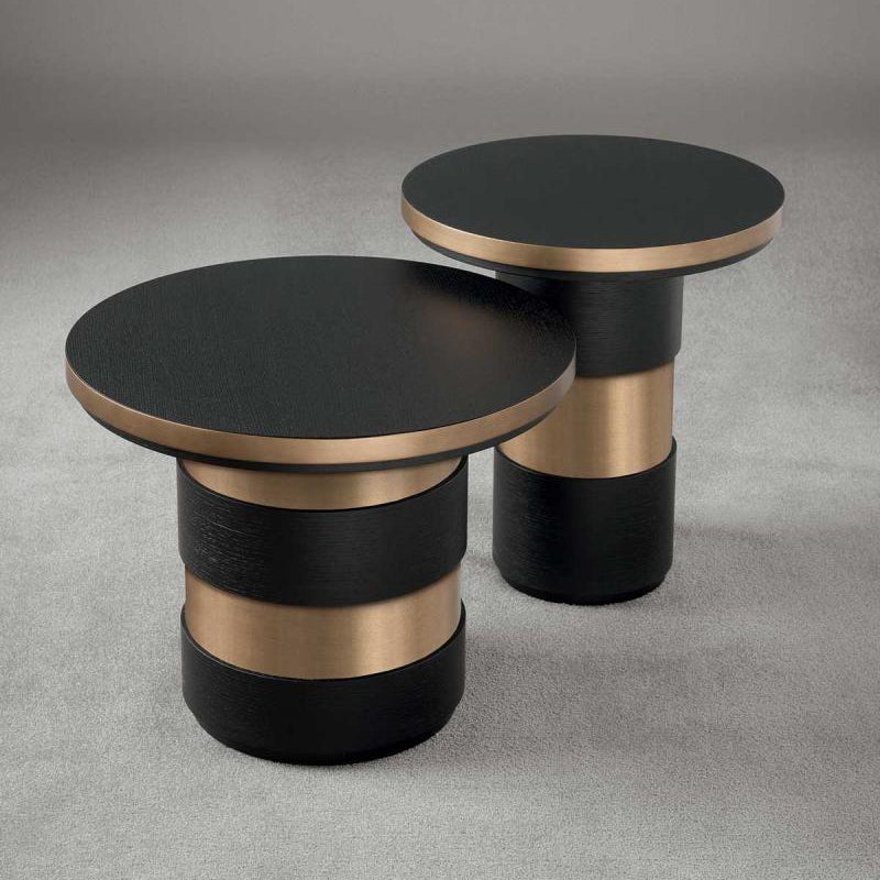 UNIQUE BLACK & GOLD SIDE TABLES