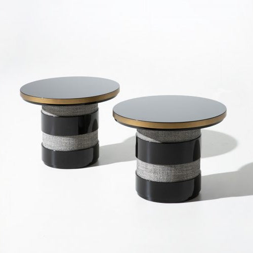 UNIQUE BLACK & GOLD SIDE TABLES