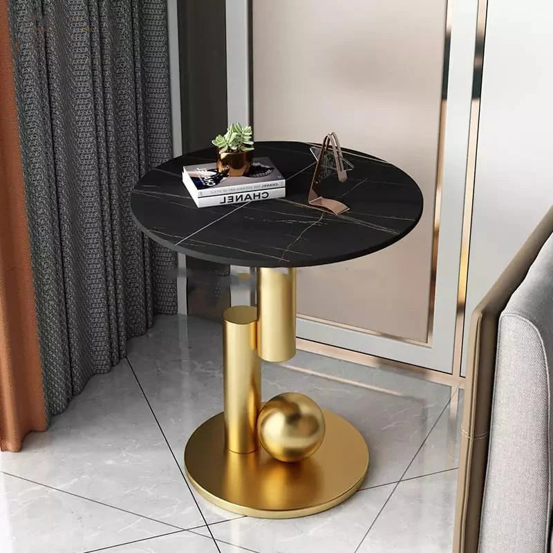 Stainless Steel Slate Light Luxury Sofa Side Table With Chrome Finish| SST-5026