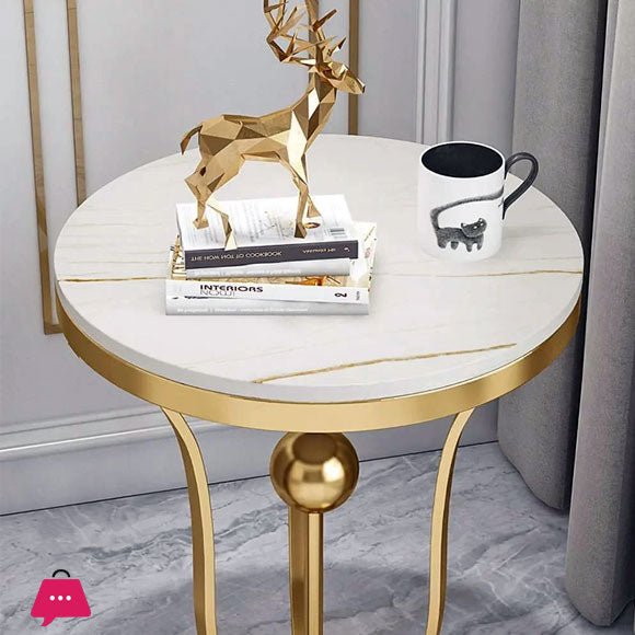 Ashlo's Round End/Side Table Mdf Top - Dhanaks Decor Table Dhanaks Decor Ashlo's Round End/Side Table Mdf Top
