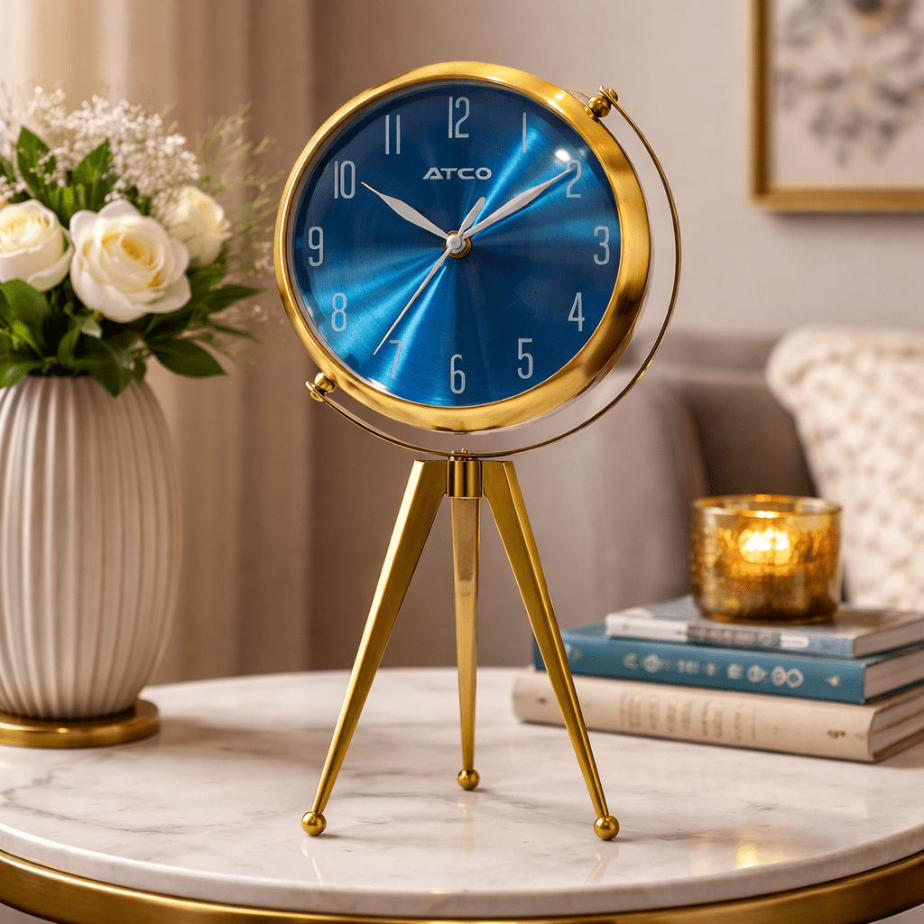 Dhanaks Decor Luxury Vintage Brass Tripod Table Clock - Dhanaks Decor Clock Dhanaks Decor Dhanaks Decor Luxury Vintage Brass Tripod Table Clock