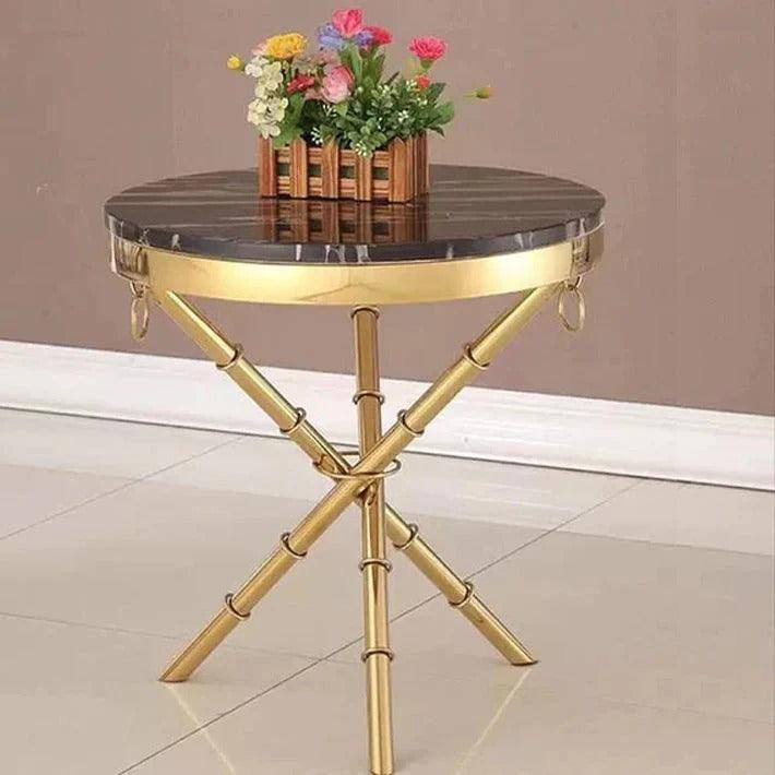 Golden Finish Sofa Side Coffee Table - Dhanaks Decor Table Dhanaks Decor Golden Finish Sofa Side Coffee Table