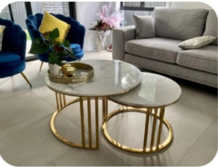 Luxurious Nesting Table Set With Paint Finish - Dhanaks Decor Table Dhanaks Decor Luxurious Nesting Table Set With Paint Finish