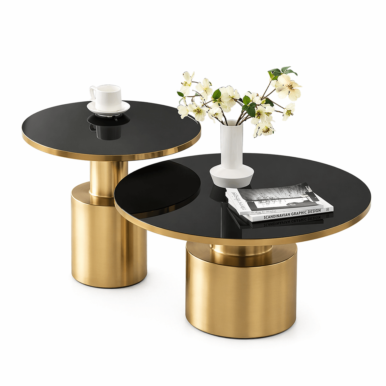 Luxurious Side Table Set With Chrome Finish - Dhanaks Decor Table Dhanaks Decor Luxurious Side Table Set With Chrome Finish