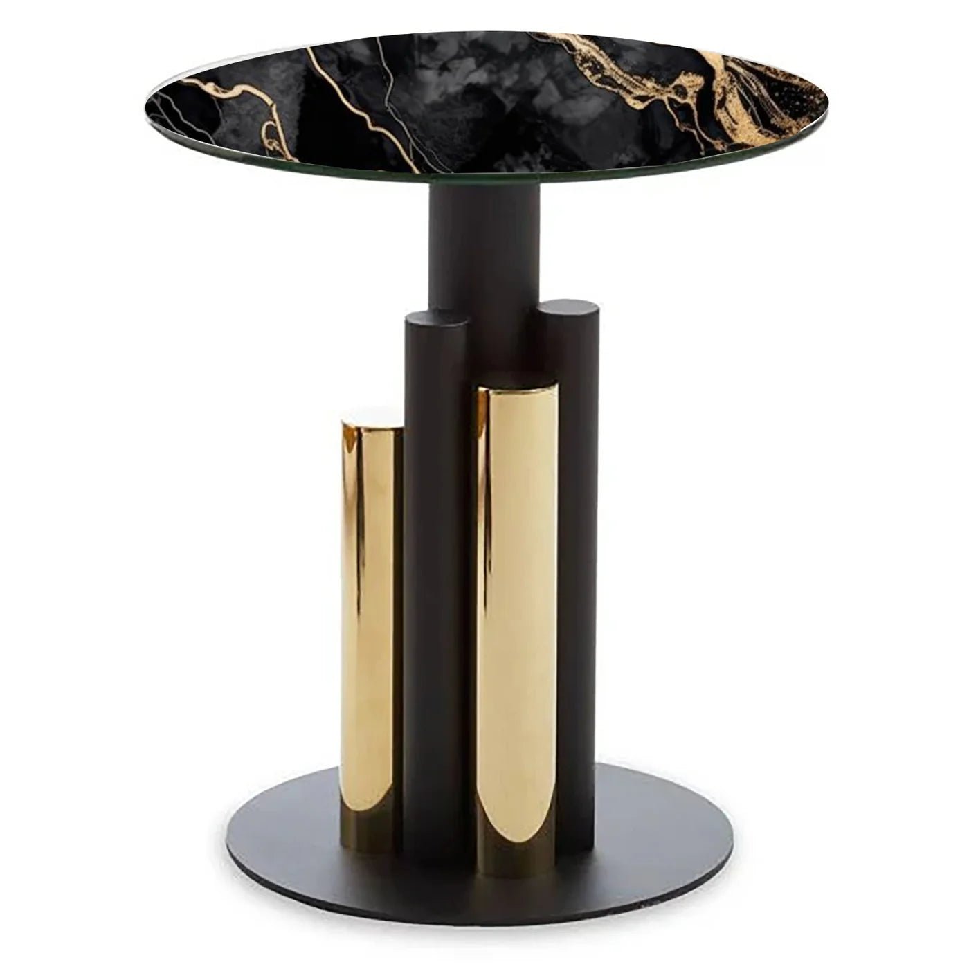 Luxury Black & Gold Base Side Table | MST - 0447 - Dhanaks Decor Table Dhanaks Decor Luxury Black & Gold Base Side Table | MST - 0447