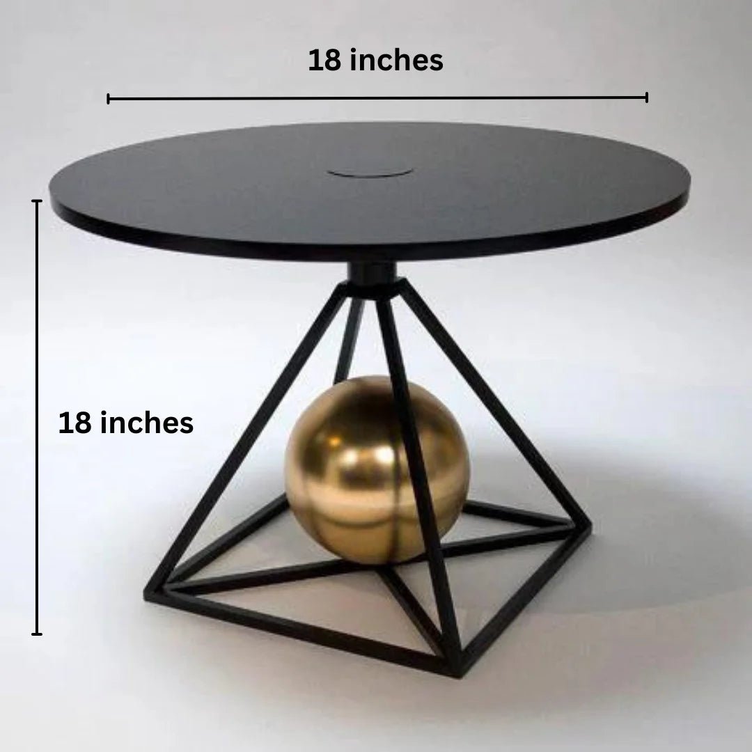 Luxury Black Mat Metal Coffee Table | MST - 0408 - Dhanaks Decor Table Dhanaks Decor Luxury Black Mat Metal Coffee Table | MST - 0408