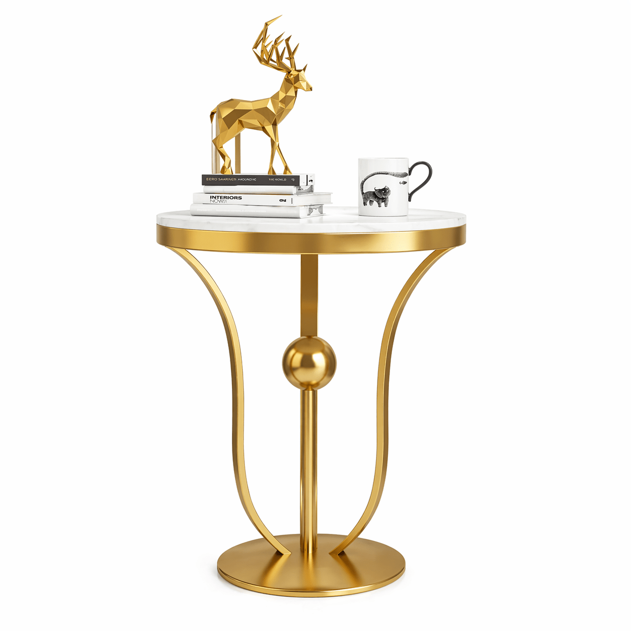 Luxury Round End/Side Table Mdf Top - Dhanaks Decor Table Dhanaks Decor Luxury Round End/Side Table Mdf Top