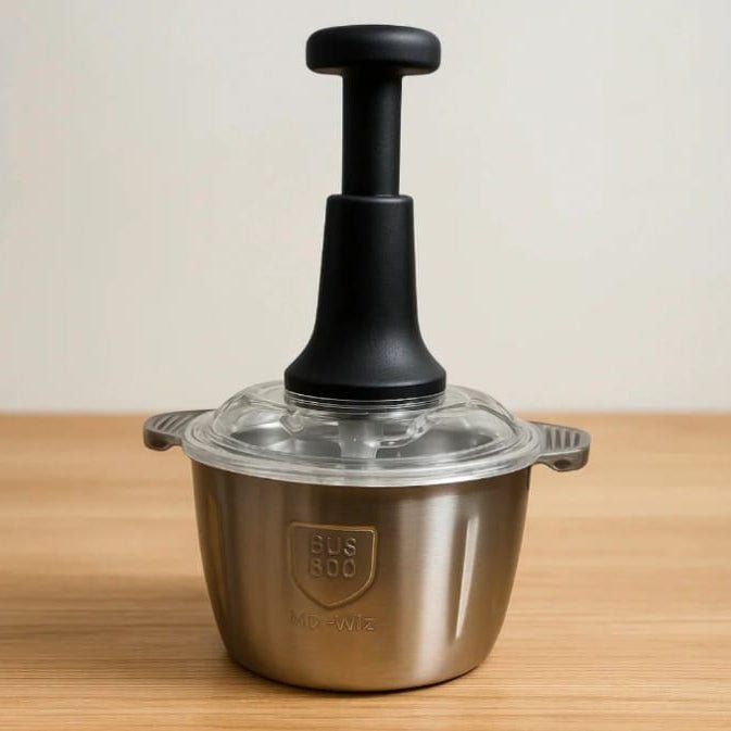 Manual Push Food Chopper – Stainless Steel Vegetable Cutter & Hand Press Mixer | Kitchen Multi Chopper Tool | Dhanaks Decor - Dhanaks Decor Dhanaks Decor Manual Push Food Chopper – Stainless Steel Vegetable Cutter & Hand Press Mixer | Kitchen Multi Chopper Tool | Dhanaks Decor