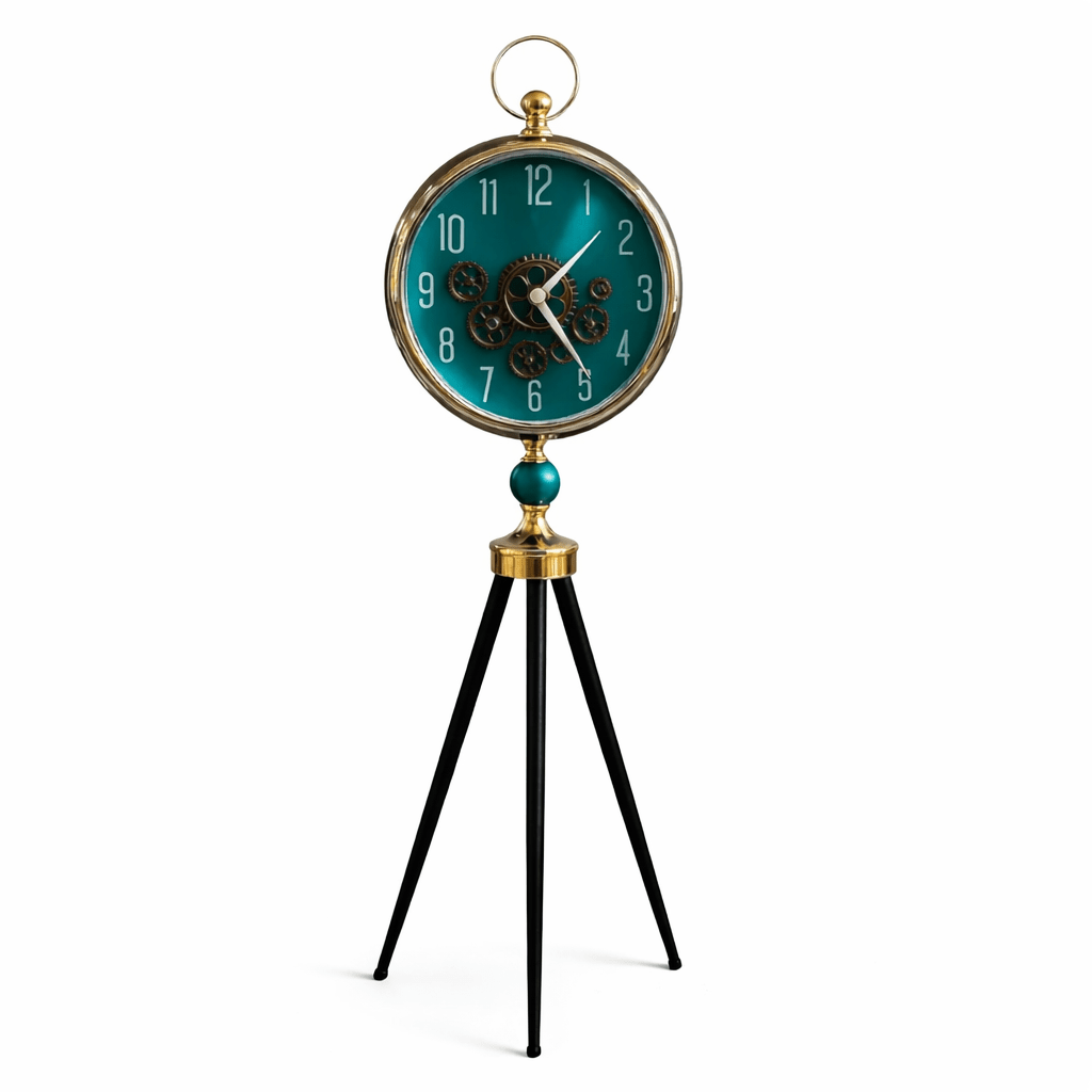 Modern Tripod Floor Clock with Exposed Gear Design | Vintage Standing Clock | Luxury Home Decor - Dhanaks Decor Clock Dhanaks Decor Modern Tripod Floor Clock with Exposed Gear Design | Vintage Standing Clock | Luxury Home Decor
