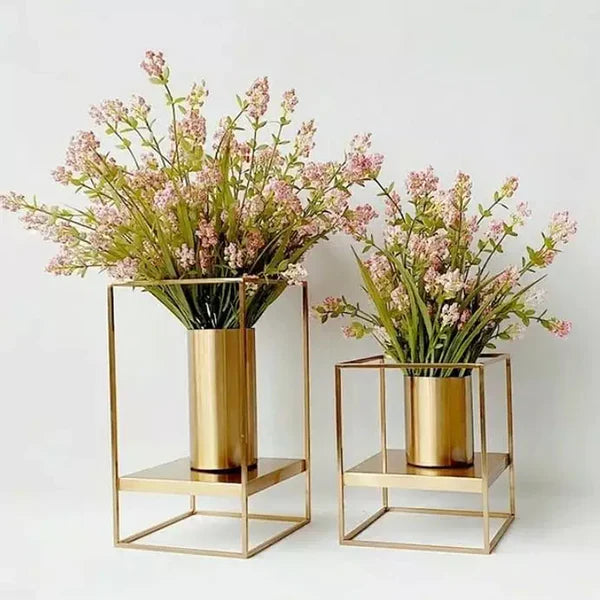 Metal Frame Flower Vase with Plants| MSPS-110