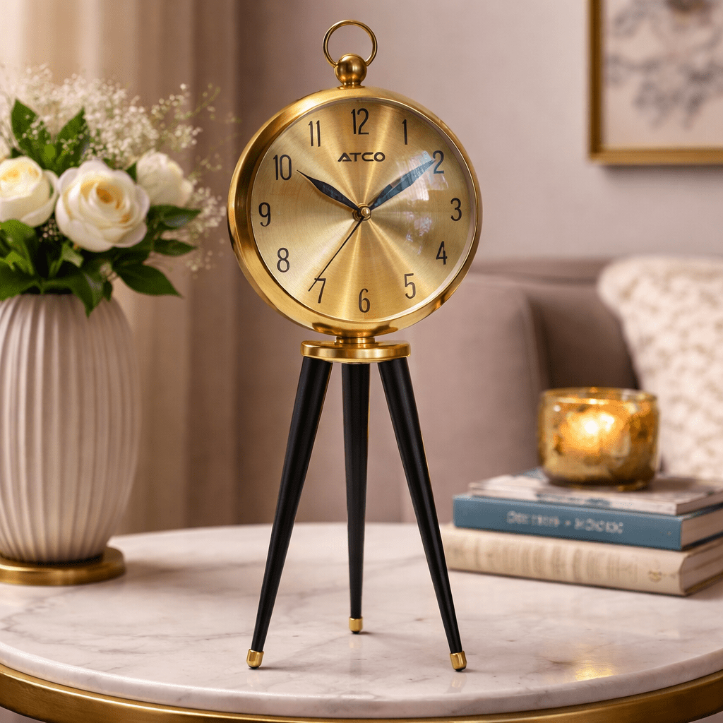Premium Gold Brass Finish Home Décor Clock - Dhanaks Decor Clock Dhanaks Decor Premium Gold Brass Finish Home Décor Clock