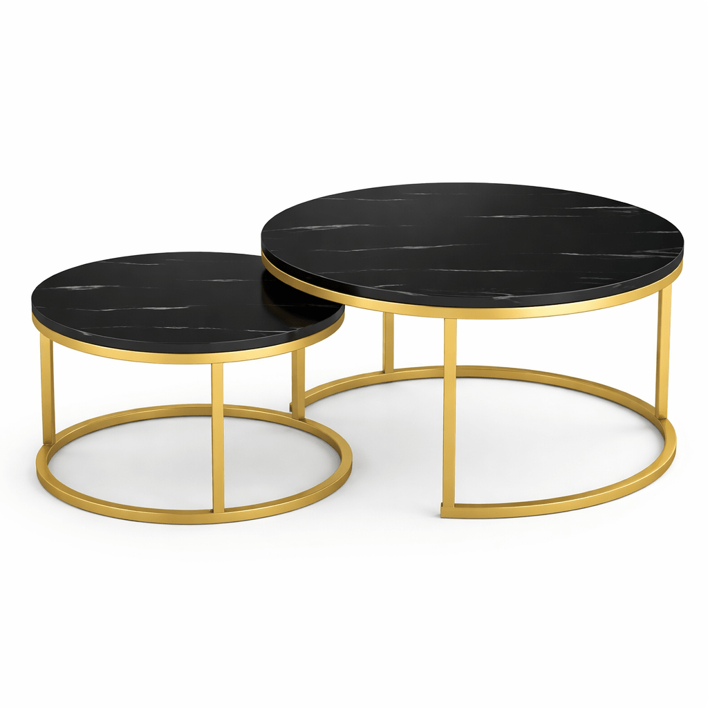 Stainless Steel Nesting Coffee Table Set of 2 - Dhanaks Decor Table Dhanaks Decor Stainless Steel Nesting Coffee Table Set of 2